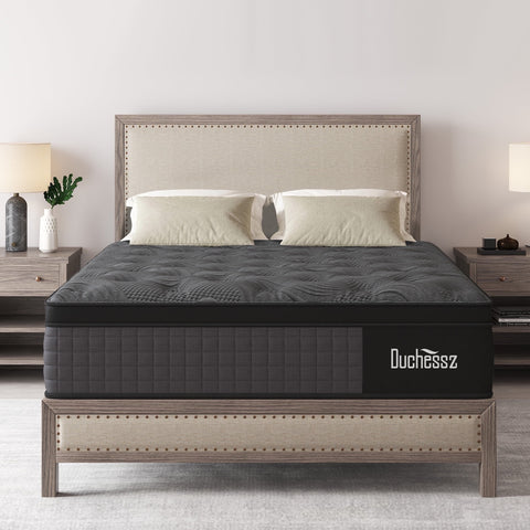 Duchessz Queen Mattress 12 inch Gel Memory Foam Pocket Innerspring Hybrid Mattress In a Box Medium Firm, Adult