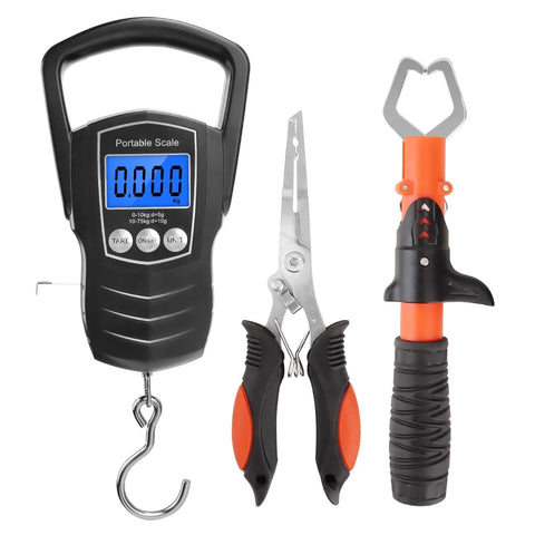 Digital Fish Scale Hanging Scale Fishing Scale, SKEAP 110lb/50kg Luggage Scale,Fish Weighing Scale, Upgrade Large Handle & Backlit LCD Display, Black,Fishing Gifts for Men,Black