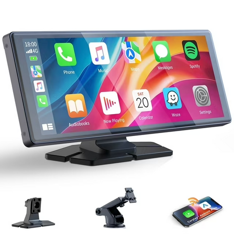 Lamtto 9.26 inch Wireless Carplay and Android Auto,Portable Touch Carplay Screen for Car, with FM, GPS Navigation, Siri/Google