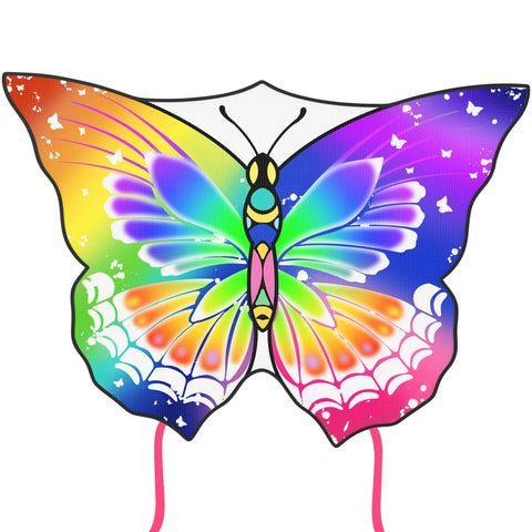 Crogift Butterfly Kites for Adults Easy to Fly for Polyester Beginner Kite for kids Ages 4-8 8-12(Colorful)
