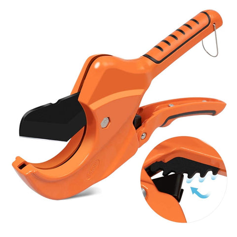 AIRAJ Ratchet PVC Pipe Cutter - Cuts up to 2-1/2 Inch PEX, PVC, PPR & Plastic Hoses, Ideal for Home Repairs & Plumbing