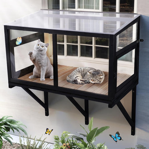 Cat Window Box Window Perch Catio Outdoor Cat Enclosure Bug Proof Wire Grid