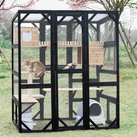 Catio Outdoor Cat Enclosure Large Walk in Cat House for Mulitiple Cats