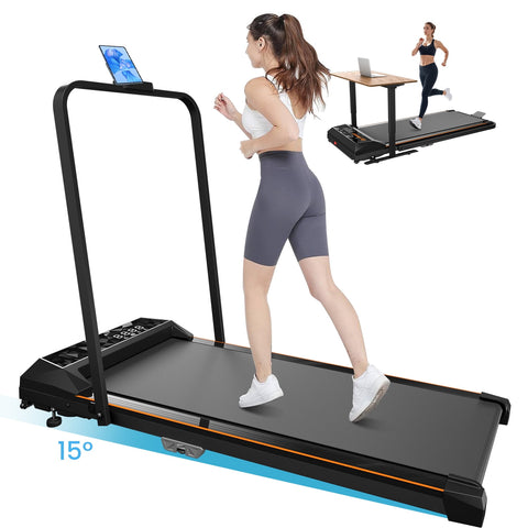 CoolHut Walking Pad, Under Desk Treadmill, 4-in-1 Home/Office Treadmill, Compact and Portable Foldable Treadmill, No Installation, Low Noise, LED Display,300 lb. Capacity with Remote Control