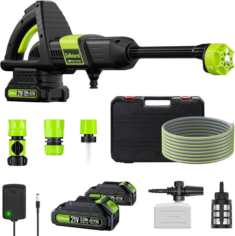 Cordless Pressure Washer Handheld Power Cleaner, 970PSI Portable Car Washer with Rechargeable 4.0Ah Dual Batteries 6-in-1 Nozzle Battery Operated Power Washer for Cars, Fences, Patio, Bikes Cleaning