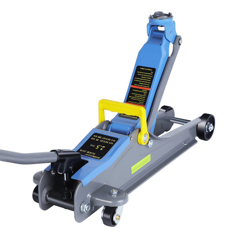 LARBANKE 2.5 Ton Low Profile Hydraulic Floor Jack - Quick Lift Single Piston Pump with 3.35"-15.16" Lift & Safety Tape, Portable Handle