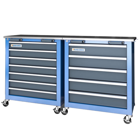 LARBANKE Combination Tool Cabinet,7 Drawer Tool Chest and 5 Drawer Tool Chest for Connected Use,Rolling Tool Chest with 360° Brake Wheels and Padded Feet