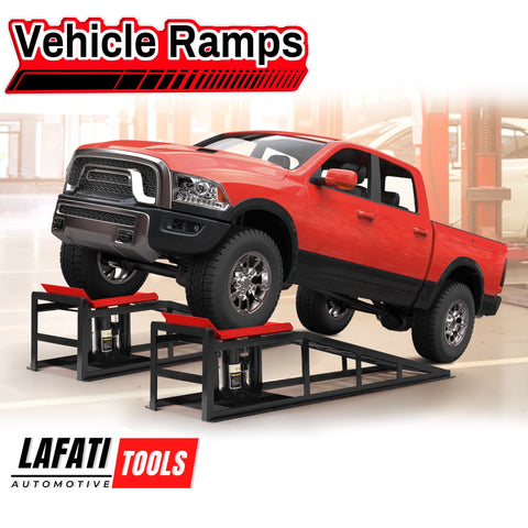 Lafati 2PCS 5T 11000lbs Hydraulic Car Ramps, Heavy Duty Hydraulic Vehicle Ramps Lift Ramp, Portable Car Ramps for Oil Changes, Car Lifts for Home Garage, Vehicle Auto Garage Repair