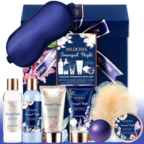 MS.DORYA Spa Gift Set for Women, Mother's Day Gift, Lavender & Chamomile Scent, 8 Pcs