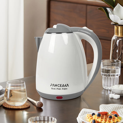 PANCERKA Chic Rapid Boil Tea Kettle, 1.8L Cordless Water Warmer, White