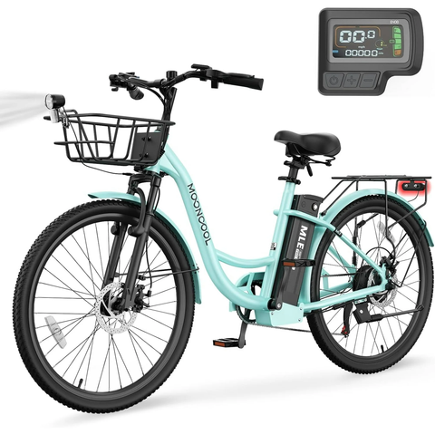 Lilypelle Electric Bike for Unisex Adults,24/26" 7-Speed Step Thru Electric Bicycle ,36V,20MPH