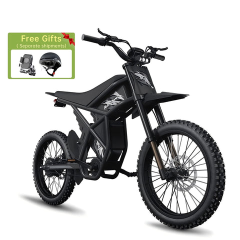Ridingtimes GT73 Electric Motorbike 18.2AH*2 Electric BIKE with 25" tires digital screen Carbon Steel,BLACK