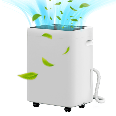 Rocyis 50-Pint Dehumidifier with Drain Hose, Max 3500 Sq. Ft. Dehumidifiers for Home Basement & Large Room, 3L Water Tank, Auto Defrost& Drain, 24H Timer