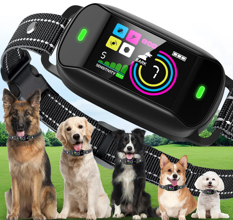 Smart Dog Bark Collar – 4 Training Modes, AI-Powered Bark Detection, Waterproof & Humane Design for All Dogs (8-120+ lbs)