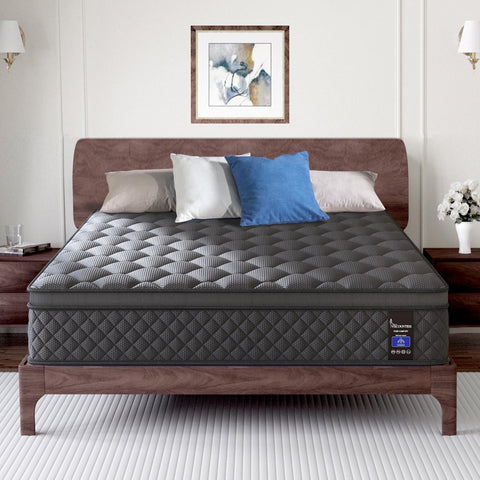 Viscountess Black 14 inch King Mattress Gel Memory Foam Hybrid Mattress in a box King Medium Euro Top Pocket Innerspring