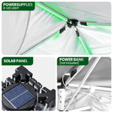 Vecukt 10x10ft Pop Up Canopy Tent with Removable Mesh Mosquito Sidewalls, Remote-Controlled 8-Color LED Lights ,Instant Outdoor Shelter Gazebo Tent, White