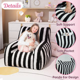 YINIX Teddy Kids' Compressed Foam Bean Bag Chair, Black