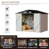Aoxun 6.3 x 4.2 ft. Outdoor Metal Storage Shed with Lock for Backyard, Garden