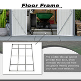 LZBEITEM 8'x12' Outdoor Metal Storage Shed with Floor Frame, Galvanized Steel Garden Shed, Metal Garden Tool Shed with Double Lockable Doors for Backyard Patio Lawn, Gray