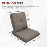 Bellefurn Deep Seat Cushion Set Outdoor Cushions for Patio Furniture,Outdoor Chair Cushions Waterproof & Fade Resistant Patio Furniture Cushions for Wicker Chair,Sofa,Couch