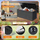 CIRUI 260 Gallon Outdoor Storage Box with Lockable Lid, Extra Large Waterproof Patio Resin Deck Box with 1000lbs Surface Loading, Home Storage Box for Patio, Cushions,Toys, Black