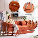 YINIX 81" Sofa Bed with Two Pillows,Comfy Modular Convertable Sleeper Sofa for Living Room,Orange