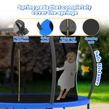 Mersco 10ft Trampoline for Kids Adults, Pumpkin Outdoor Trampoline with Enclosure, Basketball Hoop and Storage Bag, 960lbs Loading,Brithday Gifts, Blue