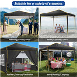 SANOPY 10' x 10' Pop up Canopy Tent, Canopy Shelter with 4 Removable Sidewalls and Sandbags, Outdoor Party Tent with Carry Bag for Backyard, Black-XSX