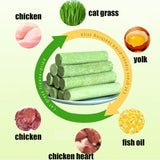 Cat Grass Teething Stick Cat Treats, Cat Grass Sticks for Indoor Cats, Cuddles and Meow Cat GrassSticks for Hairball, Cat Chew Stick Natural Molar Rod, Cat Grass Sticks Increase Appetite - 5.3oz