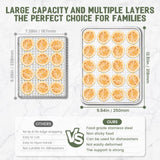 Cercker Food Dehydrator Machine 7 Stainless Steel Trays, 6ft² Jerky Dehydrator 800W, 190ºF Food Dryer