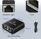Duomigo Ethernet Splitter 1 to 2, 1000Mbps RJ45 Network Splitter with USB Power, Dual Device Support for Cat5/6/7/8