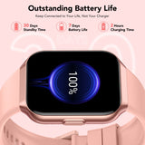 2025 NEW Smart Watch for Android and iPhone 1.96''HD Screen Men Women's IP68 Waterproof Fitness Tracker Bluetooth Calling (Answer/Make/Message),100 Sports Modes,Perfect for Holiday Gifts Pink