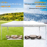 VECUKTY 10 x 20ft Pop up Canopy Tent with 6 Sidewalls, Wheeled Bag, Shelter for Outdoor Shade,White