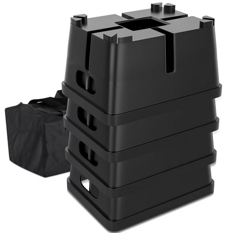 Aiqeek 4-Pack Trailer Jack Block, 25000 lbs Load Capacity, RV Stabilizer Blocks for Tongue Jack, Post, Foot, and 5th Wheel – Durable and Versatile RV Camper Accessories