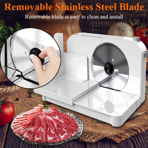 PANCERKA Meat Slicer Machine for Home, Adjustable Thickness, 0-15mm Cutting Capability