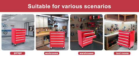 5-Drawer Metal Rolling Tool Chest with Wheels,Tool Storage Cabinet With Locking System