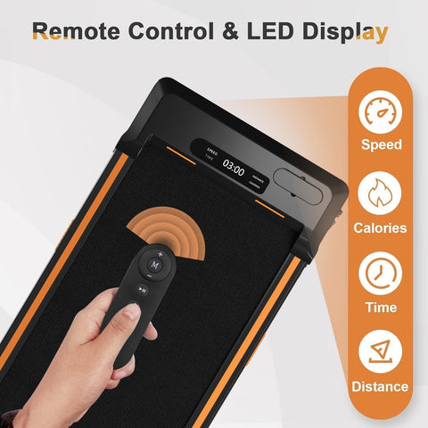 2.5Hp Walking Pad, Walking Area 2 in 1 Under Desk Treadmill,300lb Walking Treadmill with Remote Control and LED Display, Quiet, Compact & Small Treadmill for Home & Office, Black