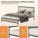 Behost Full Size Bed Frame with Upholstered Headboard, Under Bed Storage