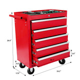 5-Drawer Metal Rolling Tool Chest with Wheels,Tool Storage Cabinet With Locking System
