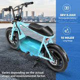 SANOPY 350W Electric Scooter with Seat for Adults & Teens, Up to 15 Miles Range 20 Mph, 16" Fat Tire for All-Terrain, Motorcycle Style E-Scooter for Commuting with Carry Basket, Blue