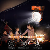 Acpouw Camping Fan with LED Lantern - 9 Inch Tent Fan, 20000mAh (60 Hour) Battery Fan, Self-Oscillating Cordless Fan, Tent Fan with Remote, 4 Speed, 4 Timers for Outdoor Camping