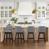 Dycanpo Swivel Bar Stools Set of 3, 26" Counter Stools with Back & Footrest for Kitchen, Gray