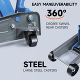 3-Ton Low-Profile Hydraulic Floor Jack - Aluminum Steel Car Jack w/Wheels 5.31"-18.11" Lift for Sedans/SUVs/Trucks