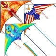 3 Pack Large Kites-Delta Multicolor Kite Warm and Cold Color, Easy to Fly for Kids and Adults with 300ft Kite String Each Handle for Outdoor Games and Activities