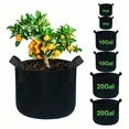 6-Packs 5 10 20 Gallon Grow Bags, Thickened Aeration Fabric Pots with Handles, Heavy Duty Cloth Pots for Plants