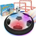 Crogift LED Hover Soccer Ball Set, 2 Goals, Indoor Floating Game, Fun Birthday Gift for Kids RED