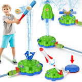 4-in-1 Water Sprinkler Baseball Toy for Kids, 360° Spinning Water Play Game with 4 Play Modes, Summer Backyard Lawn Pool Party Kids Outdoor Fun for Boys Girls (Green)