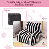 YINIX Teddy Kids' Compressed Foam Bean Bag Chair, Black