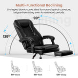 Coolhut Executive Office Chair, Big and Tall Office Chair with Foot Rest Reclining Leather Chair High Back Lumbar Support Ergonomic Office Chair with Padded Armrests
