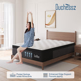 Duchessz 10 inch Full Mattress in a Box Gel Memory Foam Pocket Innerspring Medium Firm Hybrid Mattress ,Adult